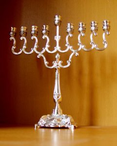 A Hanukkah menorah