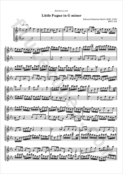 Johann sebastian bach: "little" fugue in g minor, bwv 578 