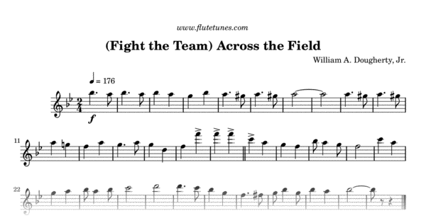 Across The Field W A Dougherty Jr Free Flute Sheet Music Flutetunes Com