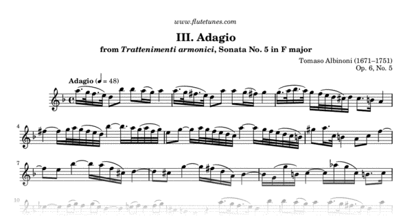 Adagio from Trattenimenti armonici, Sonata No. 5 in F major (T
