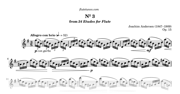 Partition Flûte Joachim Andersen - 24 Études Op.15 - Pour Pratique Et Perfectionnement - Livre D'Exercices