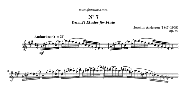 Study No. 7 in A major from 24 Etudes for Flute, Op. 30 (J
