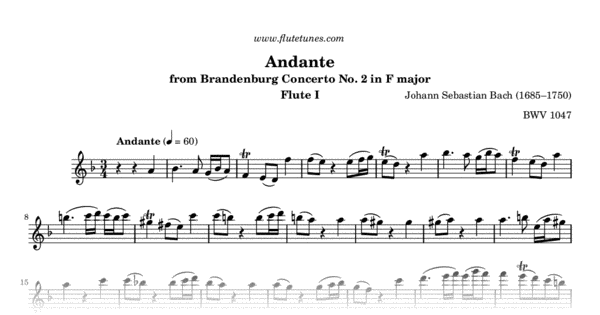 Andante from Brandenburg Concerto No. 2 in F major (J.S. Bach) - Free