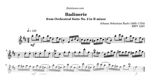 Badinerie from Orchestral Suite No. 2 in B minor (J.S. Bach) - Free