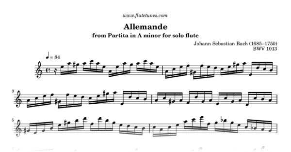 Allemande from Partita in A minor for solo flute J.S. Bach