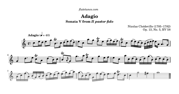 Adagio from Il pastor fido, Sonata No. 5 (N. Chédeville