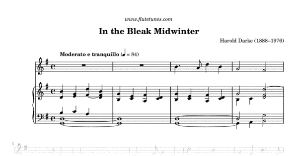 In the bleak clearance midwinter flute