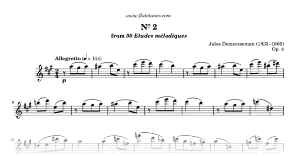Study No. 2 in A major from 50 Etudes mélodiques (J. Demersseman