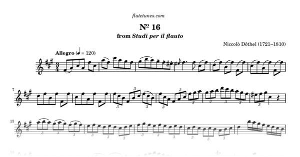 Study No. 16 in F-sharp minor from Studi per il flauto (N. Dôthel