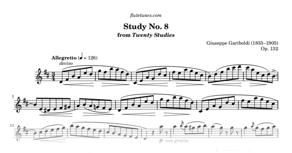 Study No. 8 in D major from Twenty Studies (G. Gariboldi) - Free