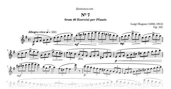 Study No. 7 in E minor from 40 Esercizi per Flauto (L. Hugues
