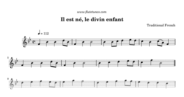 il est ne le divin enfant trad french free flute sheet music flutetunes com