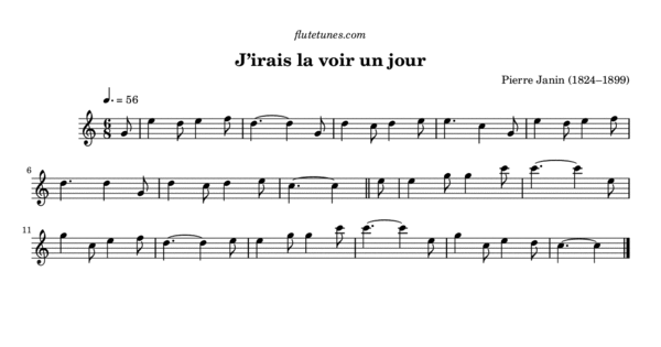 J'irais la voir un jour (P. Janin) - Free Flute Sheet Music