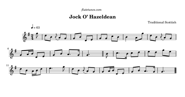 Jock O' Hazeldean (Trad. Scottish) - Free Flute Sheet Music ...