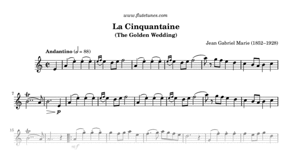 cinquantaine sheet flutetunes