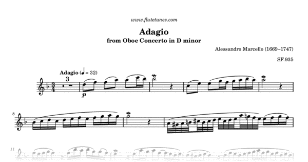 Albinoni oboe concerto d minor sheet music