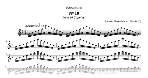 Caprice No. 16 in F major from 20 Capricci (S. Mercadante) - Free