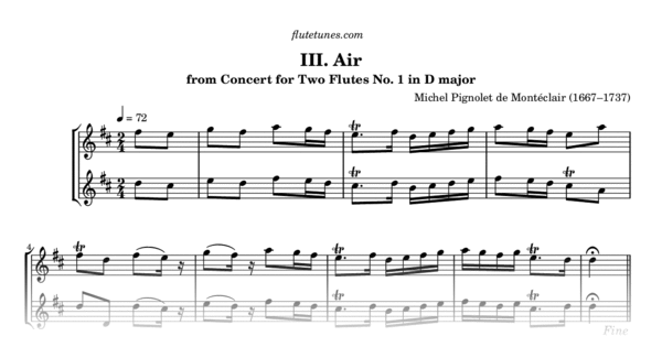 Air from Concert for Two Flutes No. 1 in D major (M. Pignolet de