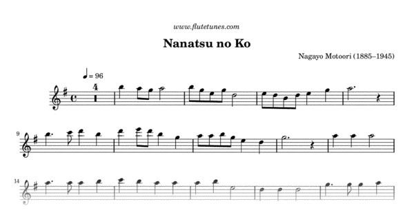 Nanatsu No Ko N Motoori Free Flute Sheet Music Flutetunes Com