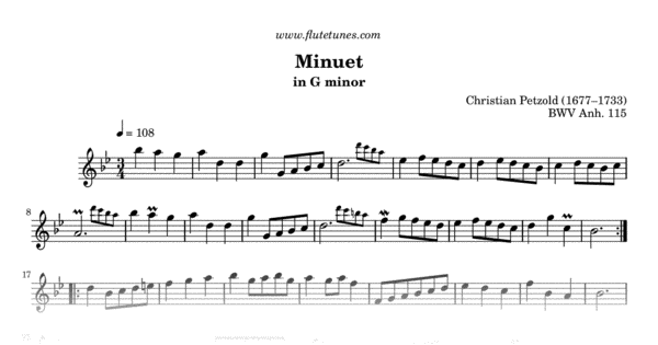 Minuet In G Minor Bach Piano