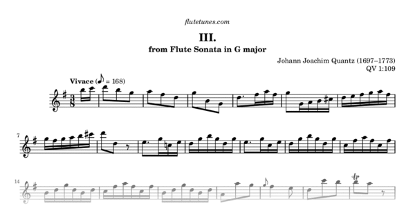 Vivace from Flute Sonata in G major, QV 1:109 (J.J. Quantz