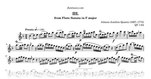 楽譜　F. J. ハイドン作曲　「PRESTO SCHERZANDO」 フルート 楽譜 F. J. ハイドン作曲 「PRESTO SCHERZANDO」 フルート 楽譜