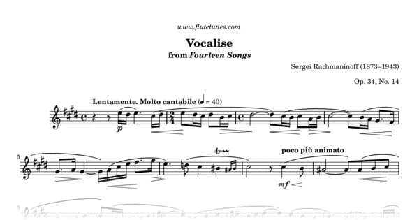 Free scores rachmaninoff vocalise