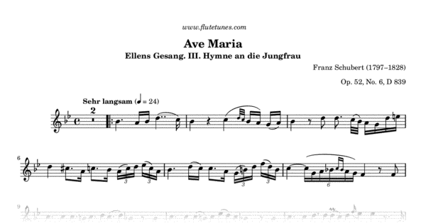 Ave Maria F Schubert Free Flute Sheet Music Flutetunes Com