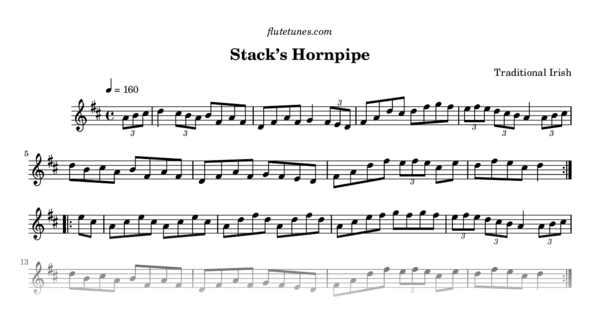 Stack S Hornpipe Trad Irish Free Flute Sheet Music Flutetunes Com stack s hornpipe trad irish free flute sheet music flutetunes com