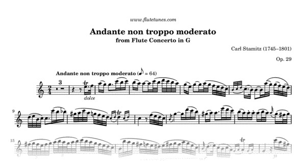 Andante non troppo moderato from Flute Concerto in G (C
