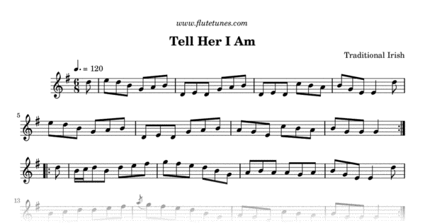 tell her i am trad irish free flute sheet music free printable staff paper