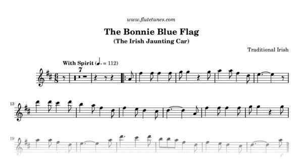 The Bonnie Blue Flag Trad Irish Free Flute Sheet Music Flutetunes Com