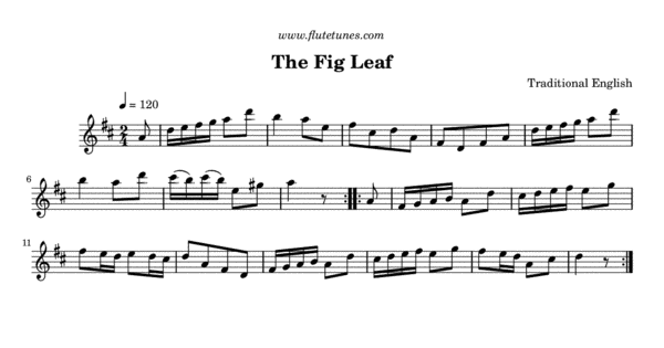 The Fig Leaf (Trad. English) - Free Flute Sheet Music | flutetunes.com