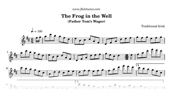 The Frog in the Well (Trad. Irish) - Free Flute Sheet Music ...
