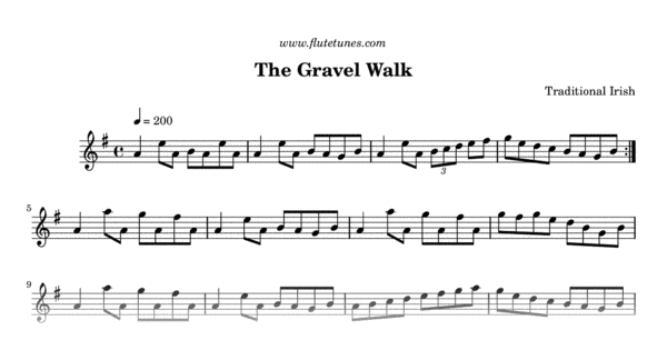 The Gravel Walk Trad Irish Free Flute Sheet Music Flutetunes Com