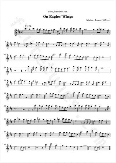 On Eagles Wings M Joncas Free Flute Sheet Music Flutetunes