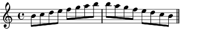 B Locrian scale