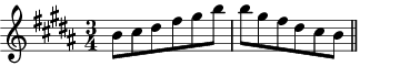 B major pentatonic scale