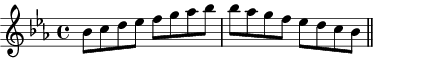 Bb Mixolydian scale