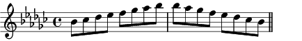 Bb Phrygian scale