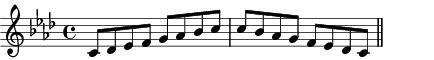 C Phrygian scale