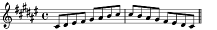 C# Mixolydian scale