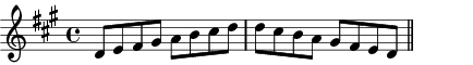 D Lydian scale