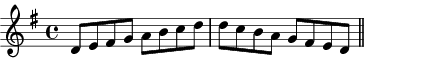 D Mixolydian scale