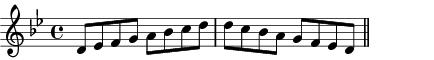 D Phrygian scale