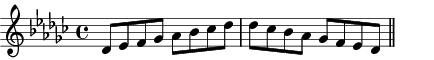 Db Mixolydian scale