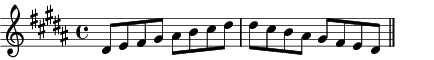 D# Phrygian scale