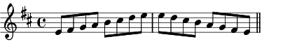 E Dorian scale