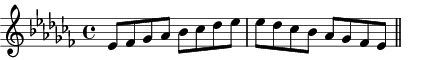 Eb Phrygian scale