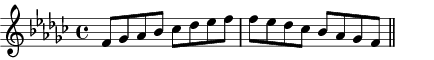 F Locrian scale